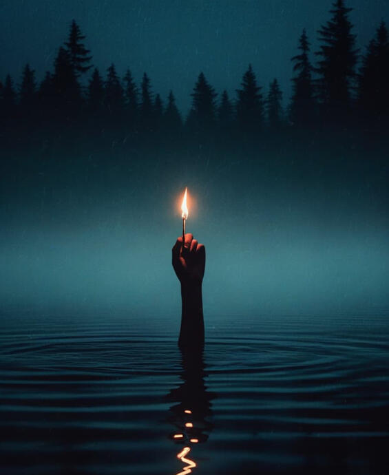 A hand from the void, offering light.