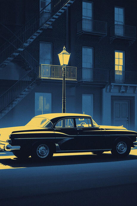 The glow of nostalgia in chrome and shadow.